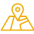 Yellow map marker icon in line art style